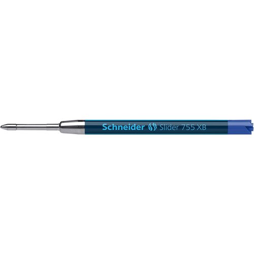 Schneider Slider 755 XB (Extra Broad) Ballpoint Pen Refill, 1.4 mm, ISO Format G2, Blue Ink, Box of 10 Refills (175503)