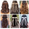 Slevaty 12 PCS Black Hair Bows for Women, Hair Ribbon with Long Tail Bowknot Hair Clips for Women Girls, Hair Barrettes with Bow Accessories（Neutral Colors）