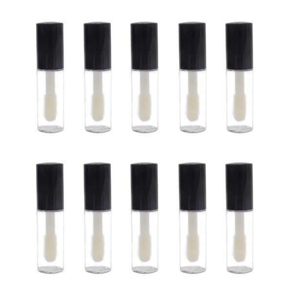 Honbay 10PCS 1.2ml Mini Reusable Clear Empty Lip Gloss Containers Travel Empty Lip Gloss Bottle Tube Vials for Lipstick Samples, Lip Balms