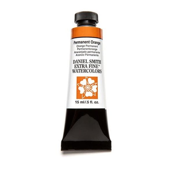 DANIEL SMITH Extra Fine Watercolor 15ml Paint Tube, Permanent Orange, 0.5 Fl Oz (Pack of 1)