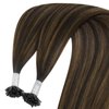 YoungSee U Tip Hair Extensions Real Human Hair Brown Balayage Utip Hair Extensions Human Hair Balayage Dark Brown with Brown U Tip Keratin Hair Extensions for Women Utip Extensions Ombre 20In 50s/50g