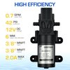Heoneki 12V DC Water Pressure Diaphragm Pump, 42 PSI Self Priming Pump RV Water Pump 0.7GPM 2.6LPM RV Fresh Water Transfer Pump for Garden Lawn Ponds RV Caravan Boat Marine Agricultural ATV