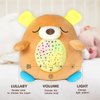 Baby Sleep Soother Happy Bear - Toddler Portable Sound Machine with Night Light Projector - Plush Toy Crib Soother with Music and Lights to Aid Sleep for Newborn