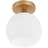 Brixury Gold Semi Flush Mount Ceiling Light Fixture with White Glass Globe Shade