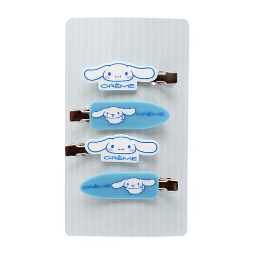 The Crème Shop X Cinnamoroll Hair Clips Hair Clips - Crease-Free, Comfortable, Teeth-Free Design, Prevents Hair Damage, Cruelty-Free, Vegan, Limited Edition (Pack of 4)