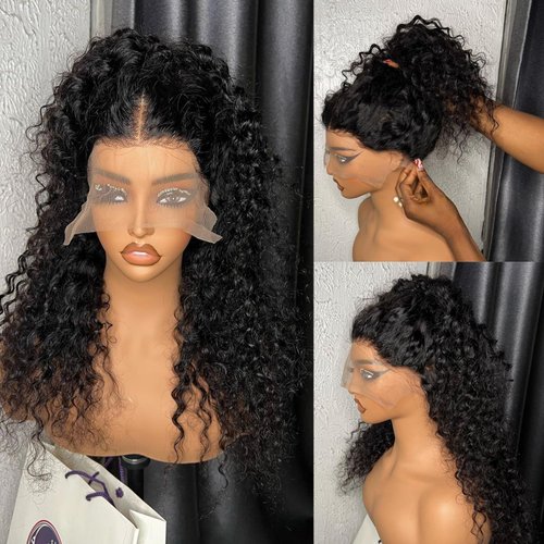 PXTPXT 360 Lace Front Wigs Human Hair Pre Plucked Deep Wave Lace Front Wigs Human Hair Wigs for Black Women with Baby Hair Natural Hairline Deep Culy 360 Full Lace Human Hair Wigs 22 Inch