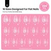 Beetles Tipex Gel Nail Kit, Medium Almond Nail Tips 224 Pcs 16 Sizes Pre-Building Pre-Etched Thick Acrylic Tips with Tipex Glue, Mini Lamp