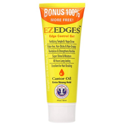EZEDGES EDGE CONTROL GEL Extra Strong Hold (Castor Oil), 4 oz.