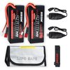 Hosim 2PCS 2S 7.4V 2600mAh Lipo Battery 25C with 2 USB Chargers, 1 Battery Bag & 1 Strap for Brushless RC Car Truck RC Vehicles Boat Battery Fit for X08 X07 X07W High Speed RC Cars 1/10 Scale