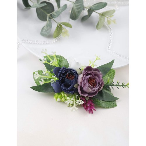 Anglacesmade Bridal Flower Hair Clip Floral Hair Comb Wedding Hairpiece Blush Headpiece Wedding Hair Accessories Prom Bride Bridesmaid Flower Girl Hair Jewelry for Women and Girls