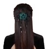 JKQBUX French Black ribbon Bow Barrette Rose Flower Hair Clips for Women Girls Hair Bowknot Clip Wedding Party Christmas 1PC Green