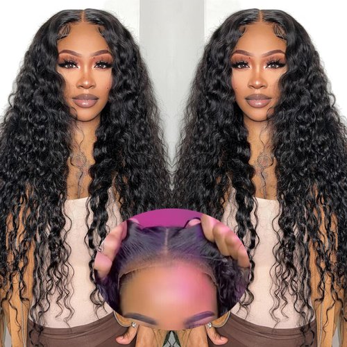 30 Inch Wear and Go Glueless Wigs Human Hair Pre Plucked Pre Cut 13x4 HD Lace Frontal Wigs Human Hair for Women 180% Density Ready to Wear Glueless Water Wave Lace Front Wigs Human Hair No Glue Wigs