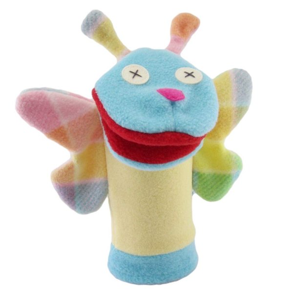 Cate and Levi Beautiful Butterfly Hand Puppets for Church Movable Mouth, Adults and Toddlers - Made in Canada - Eco Friendly Polar Fleece - with Movable Mouth