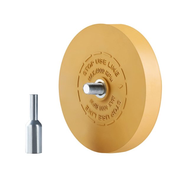 LuckyGuard Decal Remover Eraser Wheel Removes Pinstripes Vinyl Tapes and Sticker Adhesive Remover Wheel for Drill Rubber Eraser Wheel Decal Remover Tool Solid Adhesive Remover Wheel 1 Pack