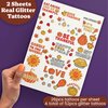 Thanksgiving Party Supplies Temporary Tattoos Glitter & Metallic. Face Tattoos for Kids & adults. Thanksgiving Goodie Party Favors. Fall Activities.Give Thanks, Blessed, Turkey, Pumpkins, Autumn Decor