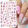 Cute Bunny Nail Stickers Easter Nail Art Sticker Decal Nail Art Supplies Rabbits Bunny Ear Carrot Lovely 3D Self-Adhesive Nail Design for Women Kids Nail Art Decoration Manicure Tip