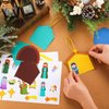 ReliThick 30 Sets Nativity Scene Craft Kit for Kids Nativity Crafts Stick Ornament Religious Crafts Kit Christian Christmas Tree Ornament Crafts with Rope for Kids Classroom Party Favors Supplies