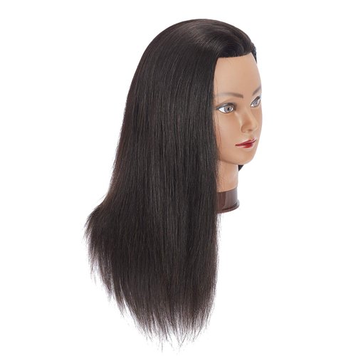 Traininghead 20-22" 100% Human hair Mannequin head Training Head Cosmetology Manikin Head Doll Head with free Clamp