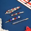 ZMNNOPPAB 4th of July Patriotic Hair Clips Rhinestone hair pin Water droplets, stars Crystal Red White and Blue USA Independence Day Hairpins Hair Accessories for Women Girl (Hairpin - Star)
