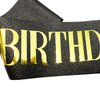 NAUXIUDSJS Birthday Queen Sash, Birthday Sash for Women, Glitter Black Sash Foil Letter, Party Favors Supplies Decorations for 18th 21st 30th 40th 50th 60th 70th 80th or Any Bday Party,Black