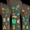 UVUXO Summer Party Temporary Tattoo for kids - 10 Sheets Hawaiian Luau Themed Temporary for Girls Boy Body Arm Shoulder Cute Tattoos Stickers, Birthday Party Supplies Gifts for Kids