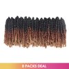 Toyotress Bob Spring Twist Hair - 6 Inch 8 Packs Ombre Brown Blonde Pre-twisted Crochet Hair Spring Twists Crochet Braids, Synthetic Braiding Hair Extensions (6 Inch, OT30/27-8P)