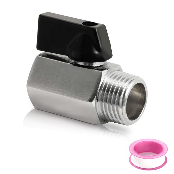 1/2" RV Water Heater Replacement Drain Valve with Tape, Durable Hot Water Drain Plug for RV, Trailer Water Heater, City Water Inlet Though