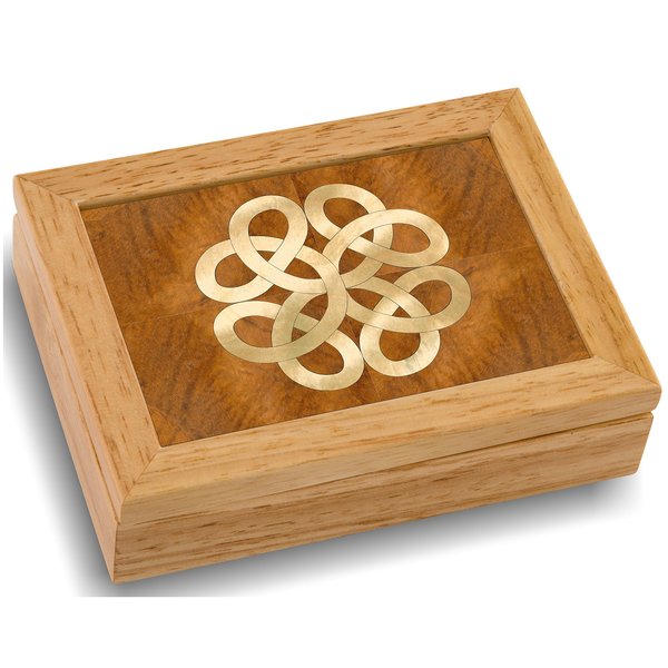 MarqArt Wood Art Celtic Box - Handmade USA - Unmatched Quality - Unique, No Two are the Same - Original Work of Wood Art. A Celtic Gift, Ring, Trinket or Wood Jewelry Box (4852 Celtic Knot 4x5x1.5)