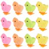 3 otters 12PCS Wind Up Chick Toys, Colorful Wind-Up Jumping Cute Chicken Plush Chicks Toys for Kids Goodie Bags Treasure Chest Party Favors Gifts