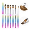 6PCS Acrylic Nail Brush Set, 4/8/10/12/14/16. Kolinsky Nail Art Brushes for Acrylic Application, Sturdy Handle Oval Shaped Acrylic Powder Nail Design Tools for Professional Manicure DIY Home