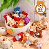 Zhanmai 100 Pcs Mini Plush Stuffed Animal Bulk Small Animal Toys Keychain Decoration Party Favors Easter Egg Stuffer for Kids Birthday Carnival Classroom Prizes Gift Goodie Bag Filler (Bear)