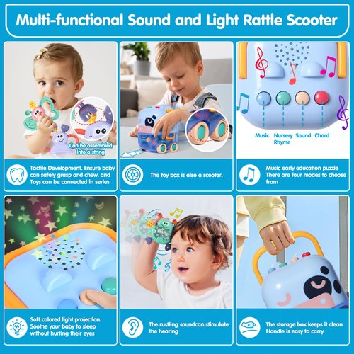 SUPVIB Baby Toys 0-6 Months, Infant Rattle Toys for Babies Teething, Baby Rattles 0-6 Months, Rattles Teethers for 0-3-6-12 Months with Music, Newborn Boy Girl Thanksgiving Christmas Gifts(5 PCS)