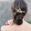 Yokawe Bridal Wedding Hair Comb Gold Rhinestone Bride Side Combs Crystal Hair Accessories for Women and Girls