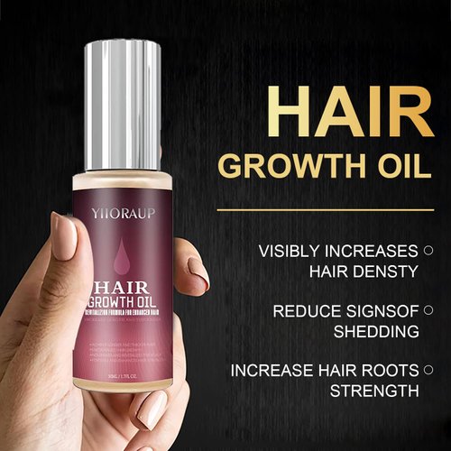 Hair Growth Serum with Castor Oil, Biotin, and Rosemary Oil - Hair Loss Treatment for Thicker, Longer, and Healthier Hair