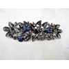 Generic Blue gray silver flower leaf crystal hair clip barrette bridal hair clip