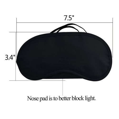 Wobe 30 pcs Black Eye Mask Cover, Sleep Mask with Nose Pad and Elastic Straps Comfortable Lightweight Blindfold Eyeshade Eyepatch for Kids Women Men for Travel Sleep or Party Supplies Game