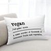 Decorative Throw Pillow Covers Vegan Noun Definition Farmhouse Pillowcase Decorations Cushion Cover for Home Living Room Bedroom 12x20 inch