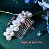 White Wedding Pearl Hair Comb Bridal Headpiece Bridesmaid Princess Hairpin Hair Clip Suitable for Women's Hair Accessories HP641 (Sliver)