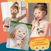 Landhoow 2 Pcs Flower Girl Sunglasses Kids Round Sunglasses Flower Girl Proposal Gift Cute Glasses for Outdoor Beach Party (White, Flower)