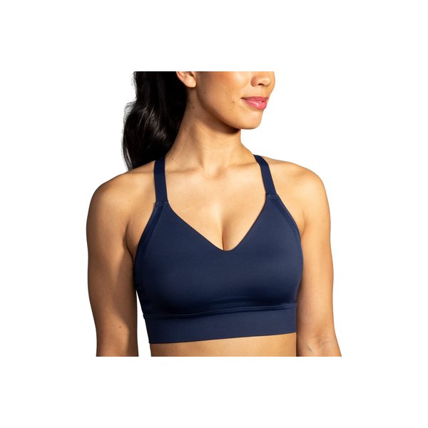 Brooks Women's Interlace Sports Bra for High Impact Running, Workouts & Sports with Maximum Support - Navy - 38 DD/E