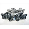 Generic Blue or gray butterfly bow crystal hair barrette clip bridal clip (Primary color: Gray), 1 Count (Pack of 1)
