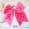 Hair Scrunchies Pink Ribbon Hair Accessories Cheer Hair Bows Hair Tie Breast Cancer Awareness Cheer Hair Bow Ties with Elastic Non Slip Ponytail Holder Hair Accessories for Party Supplies 2PCS