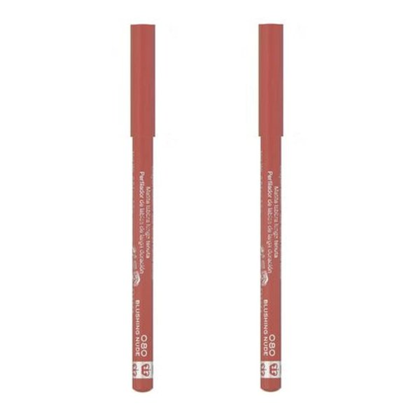 Rimmel Pack of 2 1000 Kisses Lip Liner, Blushing Nude 080