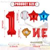 Rookie Of The Year 1st Birthday Decorations Baseball Foil Number 1 Balloons Set One First Birthday Party Supplies Glove Round Baseball Bat Theme Mylar Balloon Boys