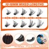 Mavphnee Fluffy Lash Extensions Kit 280Pcs Cluster Eyelash Extensions Thick D Curl Lash Clusters Volume 10-18MM DIY Individual Lashes Kit with Bond and Remover, Eyelash Tweezers(60D&80D 0.07D)