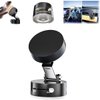Oudvaker Foldable Magnetic Vacuum Phone Holder, 360° Electric Suction Car Mount, Double-Sided Swivel Stand for Car, Mirror, Gym, Kitchen, Hands-Free Portable Phone Holder (Black)