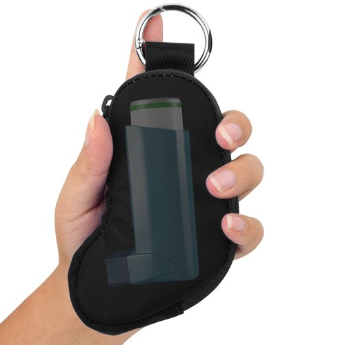 Beautyflier Asthma Inhaler Case Holder Travel Handy Mini Bag for Adults and Kids, Does Not Include Inhaler (Black)