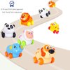 Liberty Imports 8 PCS Cartoon Animals Friction Push and Go Toy Cars Play Set for Babies and Toddlers | Cute Mini Play Vehicles Party Favors - Age 18 Months and Up