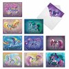 The Best Card Company 10 Assorted Invitation Note Cards Bulk Box Set 4 x 5.12 Inch with Envelopes (10 Designs, 1 Each) Unique Unicorns AM6294ING-B1x10