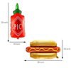 6PCS Hamburger Hot Dog Ketchup Bottles Mustard Bottles Foil Mylar Balloons Food Balloons for Birthday Barbecue Picnic Cookout Fast Food Snacks Themed Party Decorations